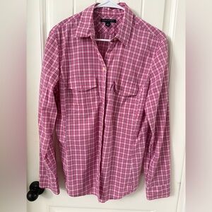 Banana Republic Pink Checkered Casual Shirt